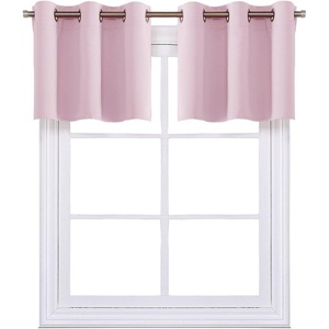 image:imageNICETOWN Kitchen Tiers Curtains for Small Window Bathroom 52 W x 30 L  Peacock Teal Blackout Thermal Insulated Grommet Curtains for Basement Short RV Camper 2 PanelsBaby Pink
