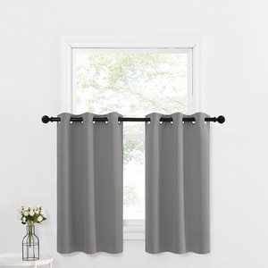 image:imageNICETOWN Kitchen Tiers Curtains for Small Window Bathroom 52 W x 30 L  Peacock Teal Blackout Thermal Insulated Grommet Curtains for Basement Short RV Camper 2 PanelsSliver Grey
