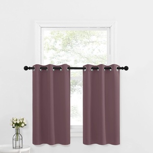 image:imageNICETOWN Kitchen Tiers Curtains for Small Window Bathroom 52 W x 30 L  Peacock Teal Blackout Thermal Insulated Grommet Curtains for Basement Short RV Camper 2 PanelsDry Rose
