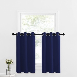 image:imageNICETOWN Kitchen Tiers Curtains for Small Window Bathroom 52 W x 30 L  Peacock Teal Blackout Thermal Insulated Grommet Curtains for Basement Short RV Camper 2 PanelsNavy Blue