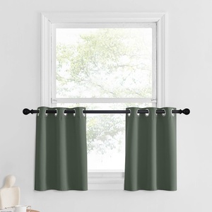 image:imageNICETOWN Kitchen Tiers Curtains for Small Window Bathroom 52 W x 30 L  Peacock Teal Blackout Thermal Insulated Grommet Curtains for Basement Short RV Camper 2 PanelsDark Mallard