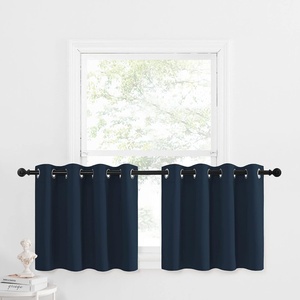 image:imageNICETOWN Kitchen Tiers Curtains for Small Window Bathroom 52 W x 30 L  Peacock Teal Blackout Thermal Insulated Grommet Curtains for Basement Short RV Camper 2 Panels1 Panel  Navy