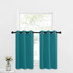 image:imageNICETOWN Kitchen Tiers Curtains for Small Window Bathroom 52 W x 30 L  Peacock Teal Blackout Thermal Insulated Grommet Curtains for Basement Short RV Camper 2 PanelsPeacock Teal