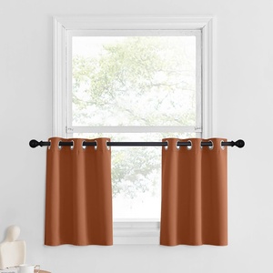 image:imageNICETOWN Kitchen Tiers Curtains for Small Window Bathroom 52 W x 30 L  Peacock Teal Blackout Thermal Insulated Grommet Curtains for Basement Short RV Camper 2 PanelsBurnt Orange