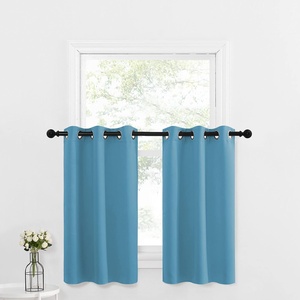 image:imageNICETOWN Kitchen Tiers Curtains for Small Window Bathroom 52 W x 30 L  Peacock Teal Blackout Thermal Insulated Grommet Curtains for Basement Short RV Camper 2 PanelsTeal Blue